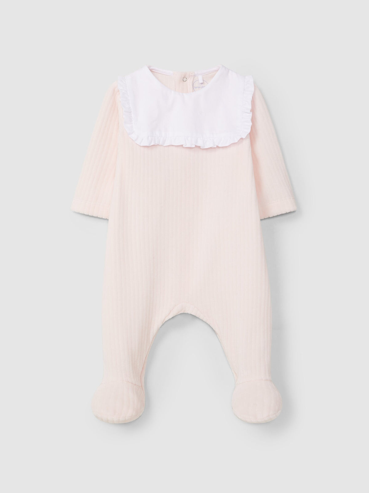 Tutina in jersey di velluto a coste larghe con pettorina colletto