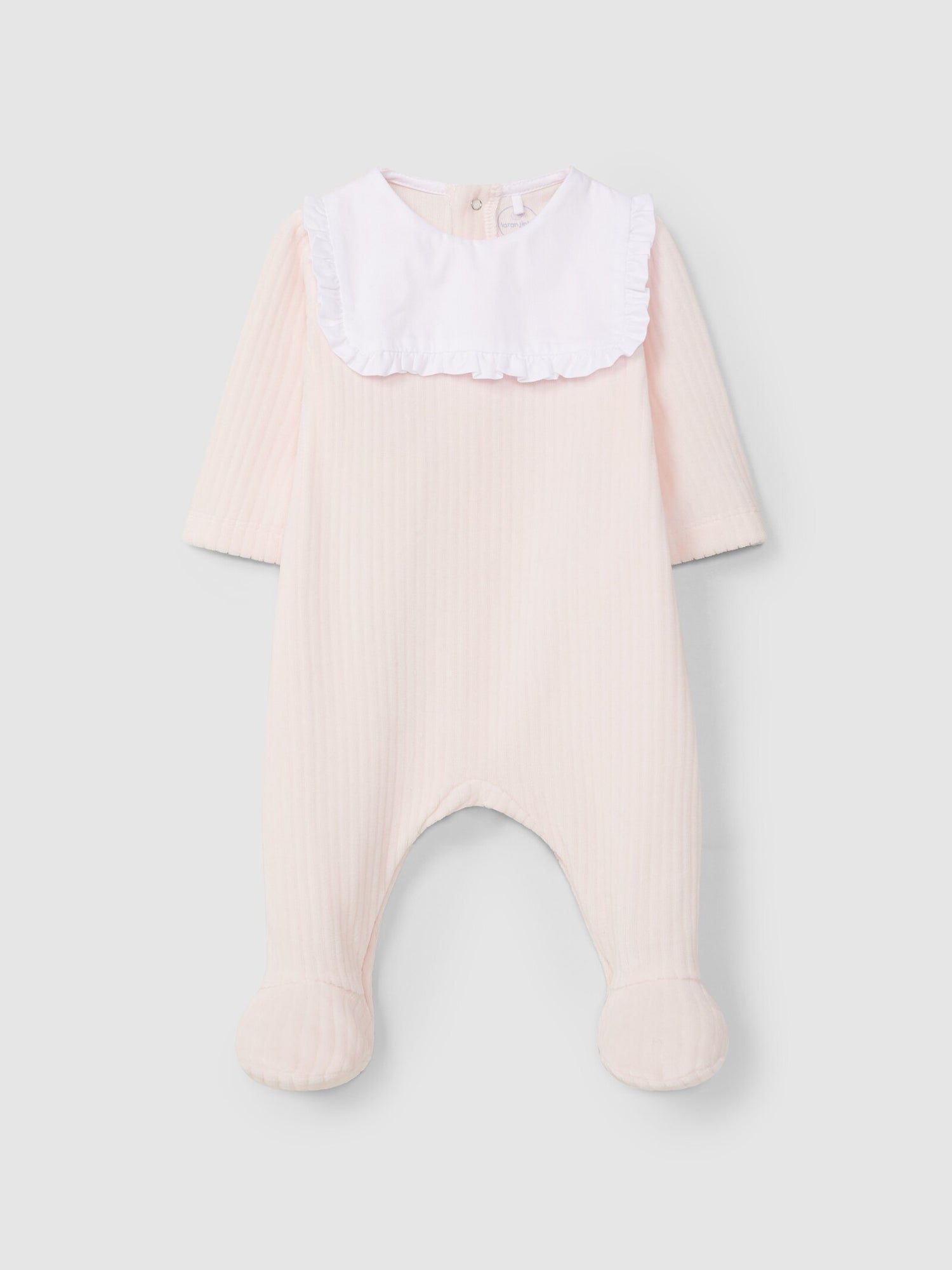 Tutina in jersey di velluto a coste larghe con pettorina colletto