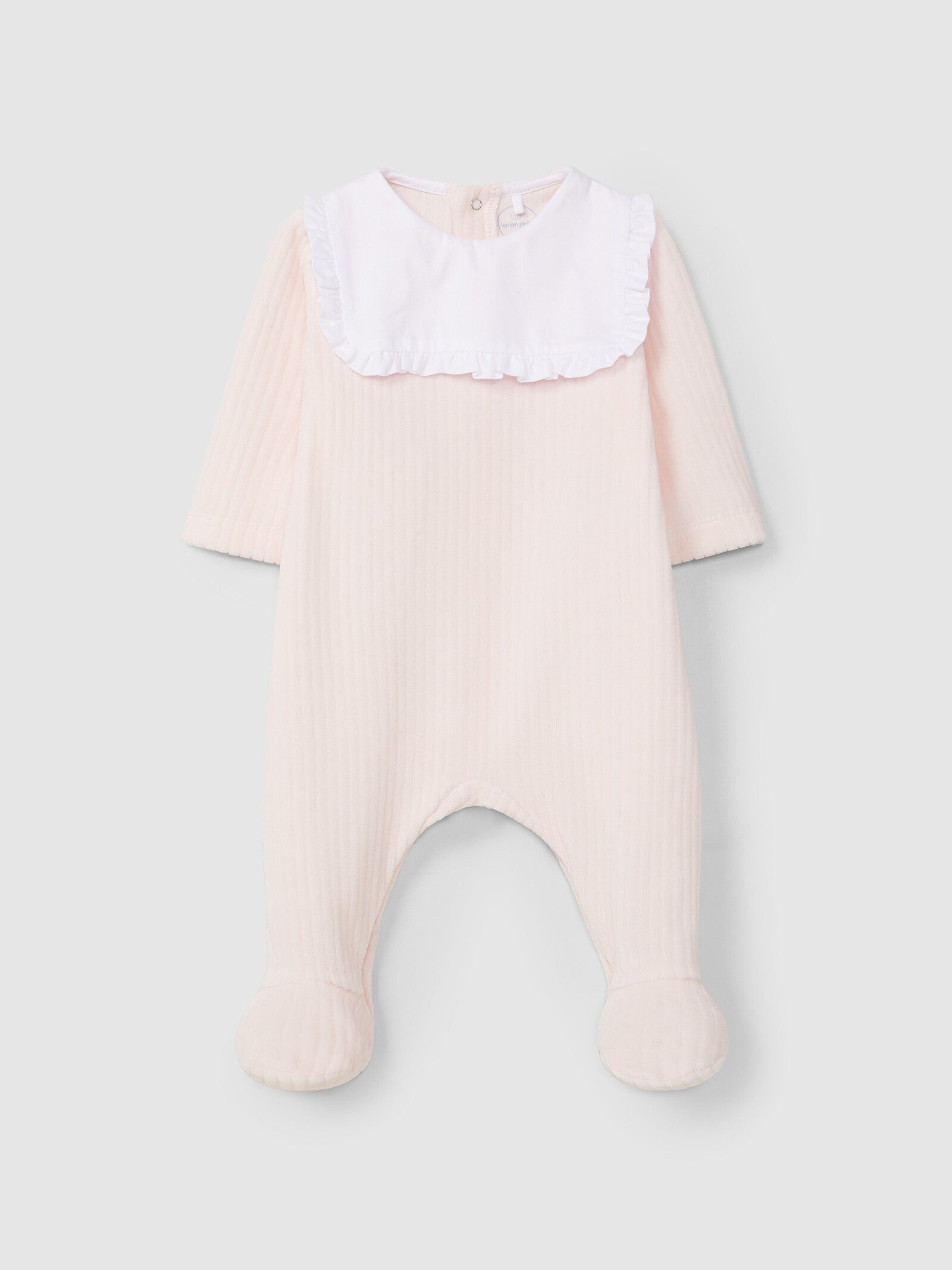 Tutina in jersey di velluto a coste larghe con pettorina colletto