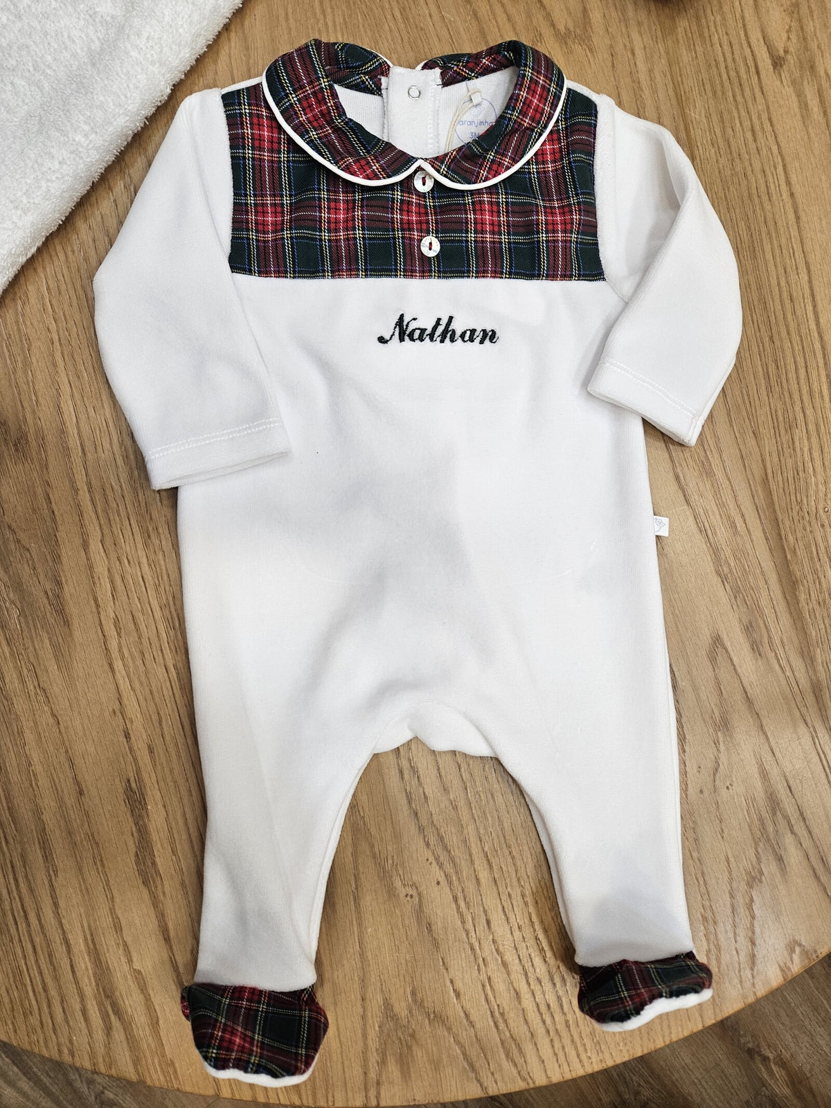 Tutina con dettagli tartan