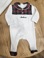 Tutina con dettagli tartan