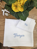 Lenzuolino in puro lino bianco punto a giorno