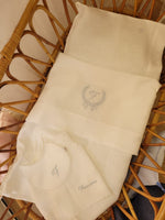 Lenzuolino in puro lino bianco punto a giorno