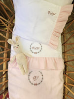 Lenzuolino in mussola di cotone con rouche