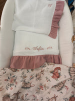 Lenzuolino in mussola di cotone con rouche