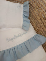 Lenzuolino in mussola di cotone con rouche