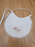 Coppia di Bavaglini Neonati in lino personalizzati