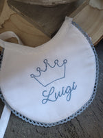 Bavaglino neonato in piquè di cotone personalizzato