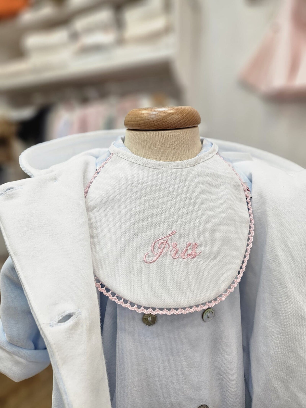 Bavaglino neonato in piquè di cotone personalizzato