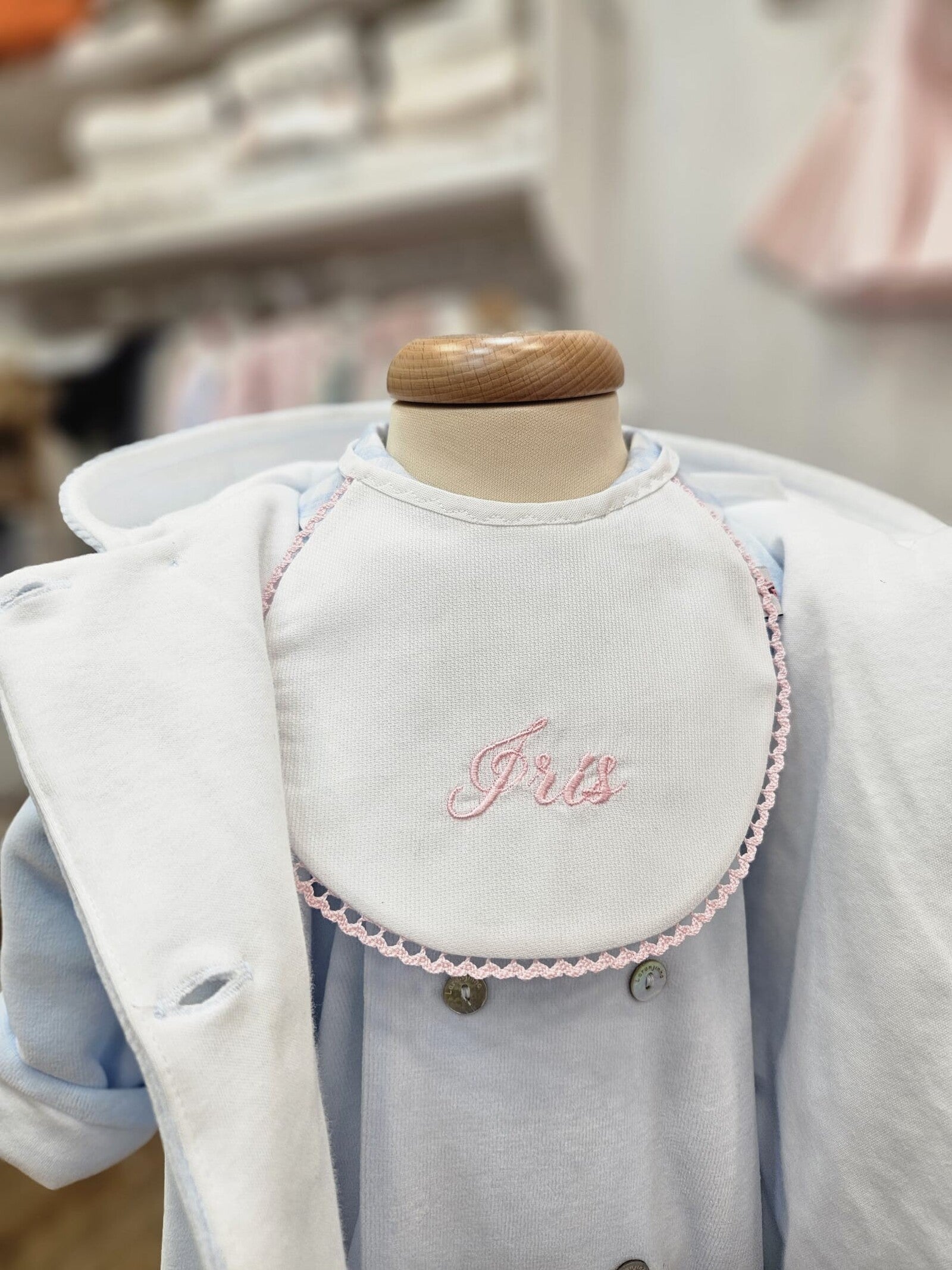 Bavaglino neonato in piquè di cotone personalizzato