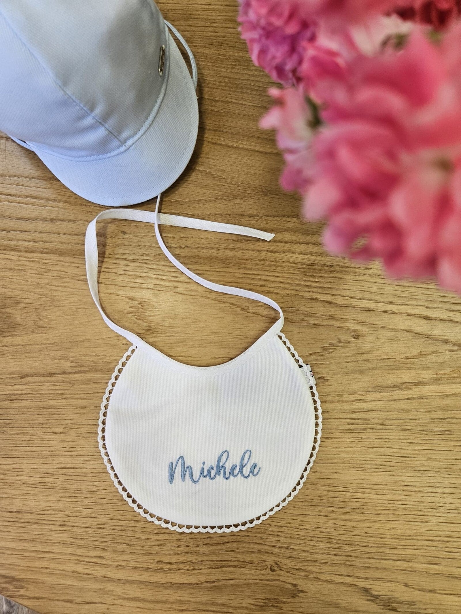 Bavaglino neonato in piquè di cotone personalizzato