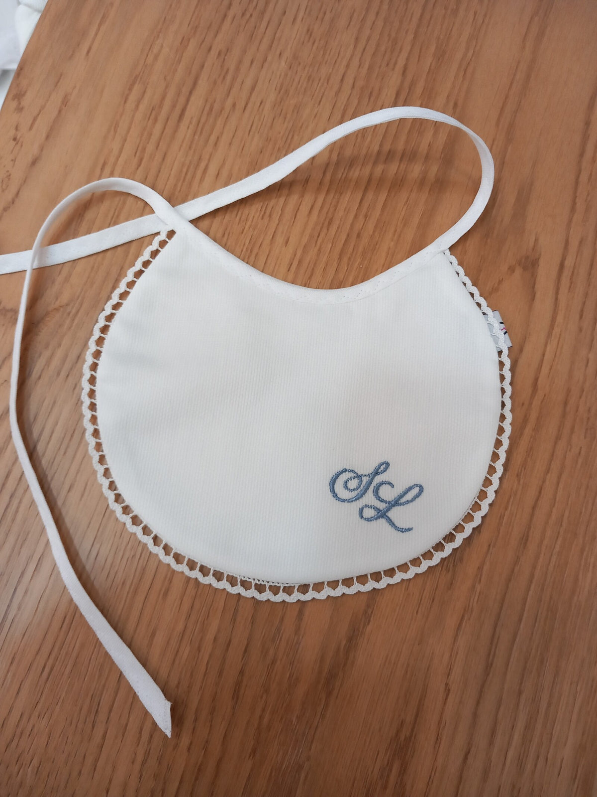 Bavaglino neonato in piquè di cotone personalizzato