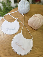 Bavaglino neonato in piquè di cotone personalizzato