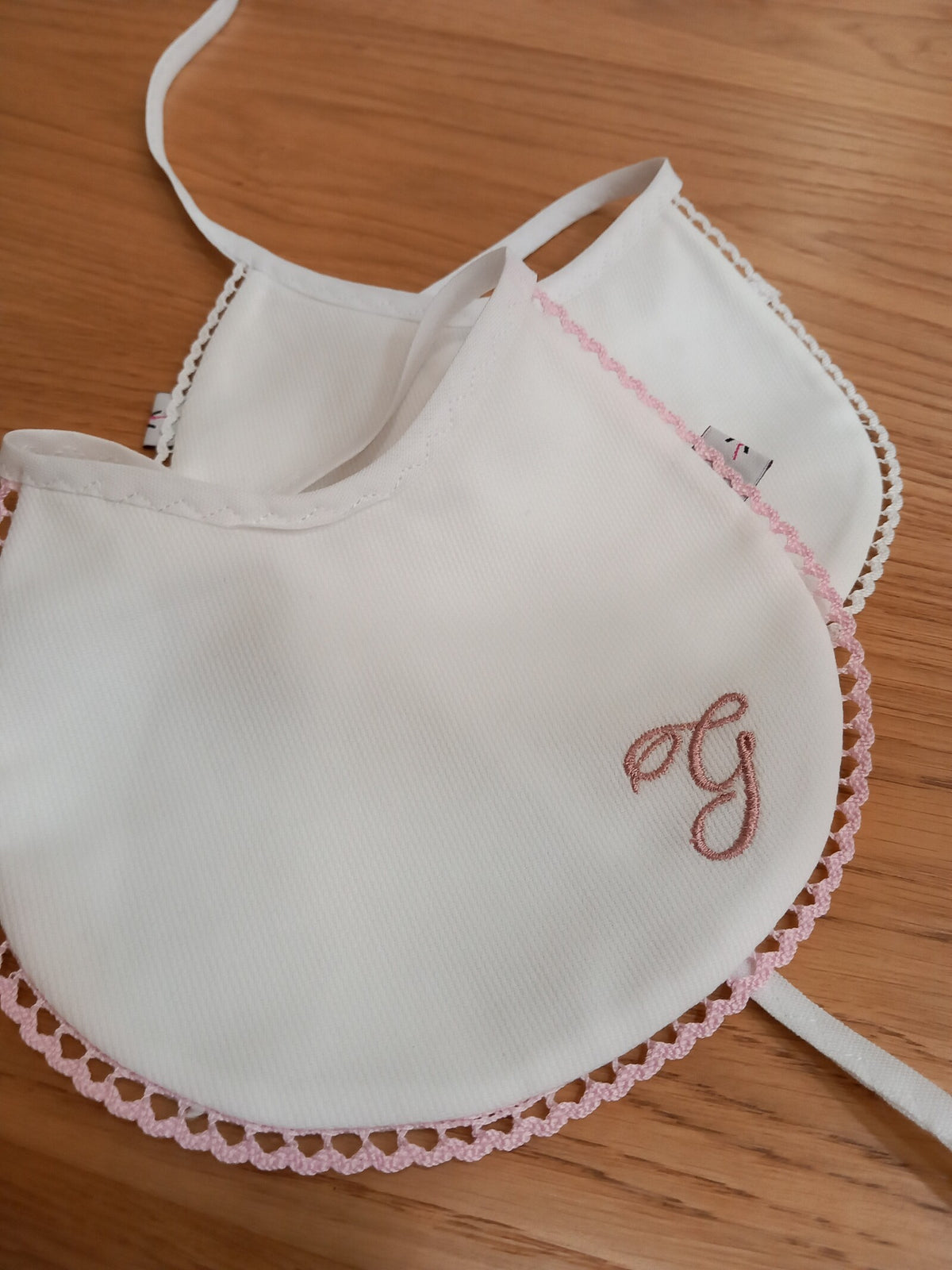 Bavaglino neonato in piquè di cotone personalizzato