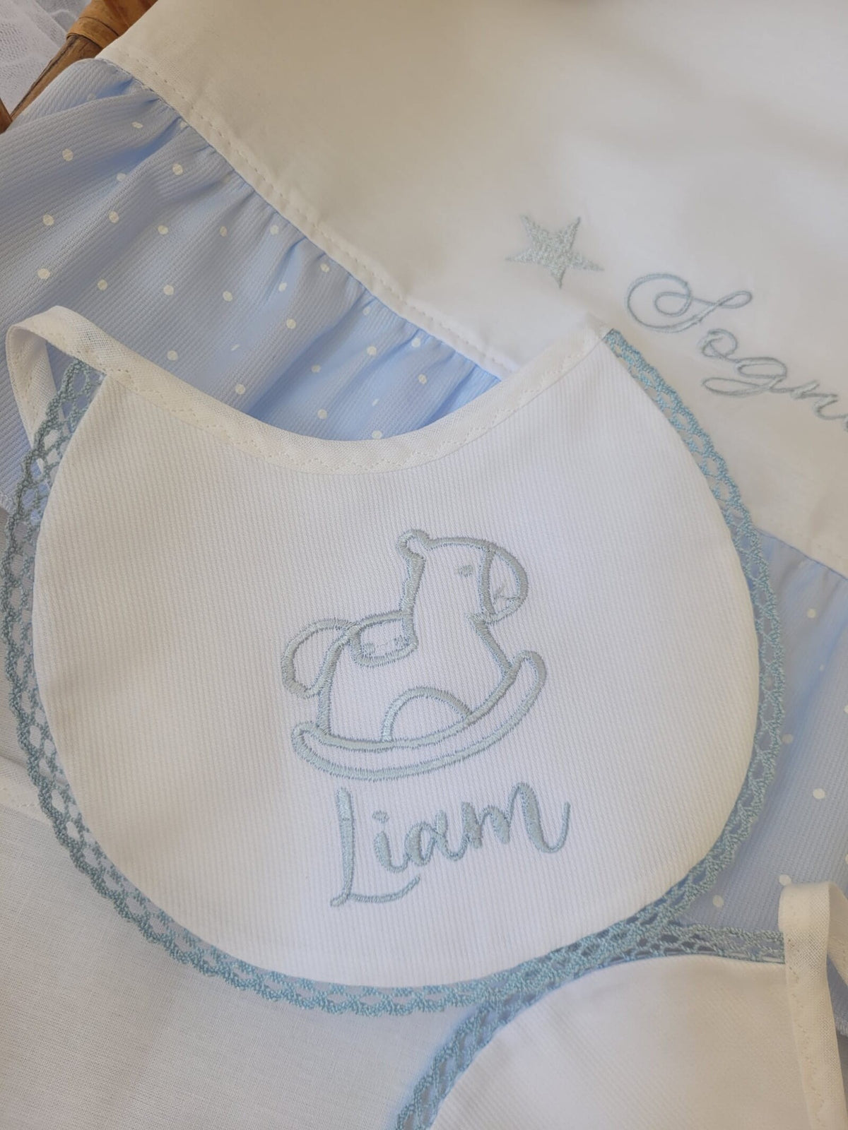 Bavaglino neonato in piquè di cotone personalizzato