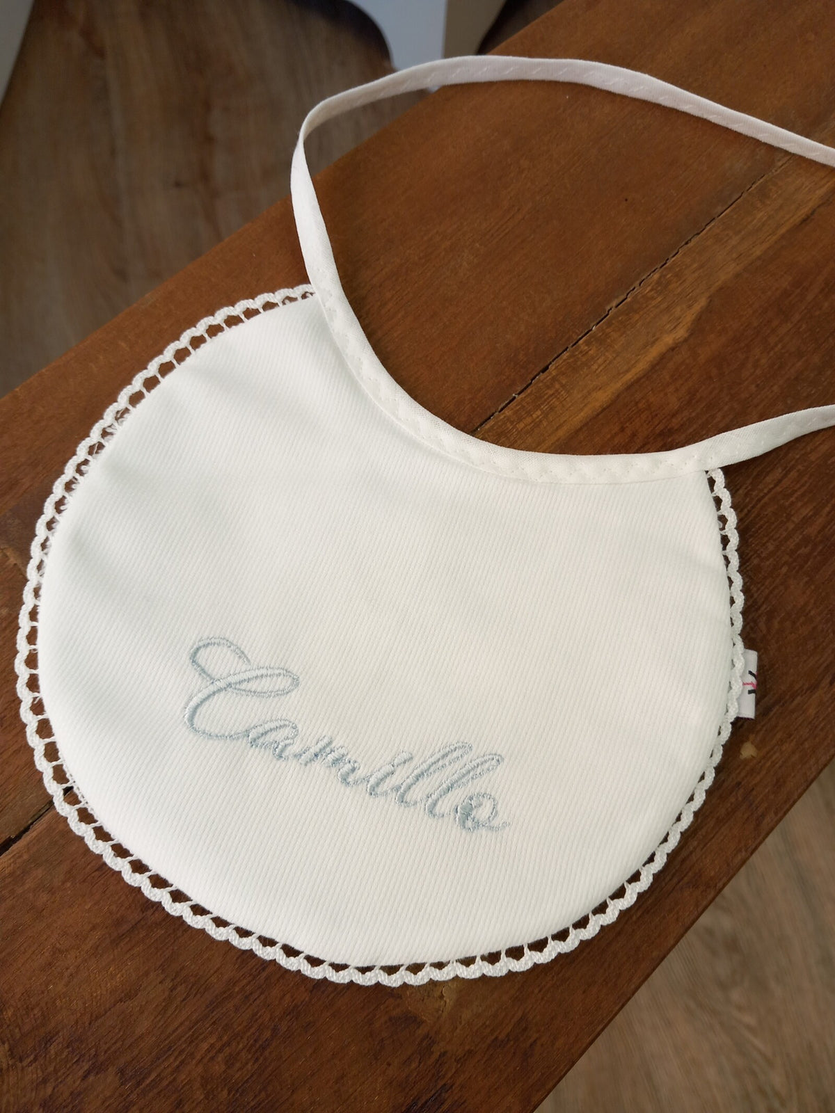 Bavaglino neonato in piquè di cotone personalizzato