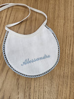 Bavaglino in lino con merlettino