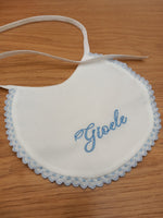 Bavaglino bianco con merlettino margheritina