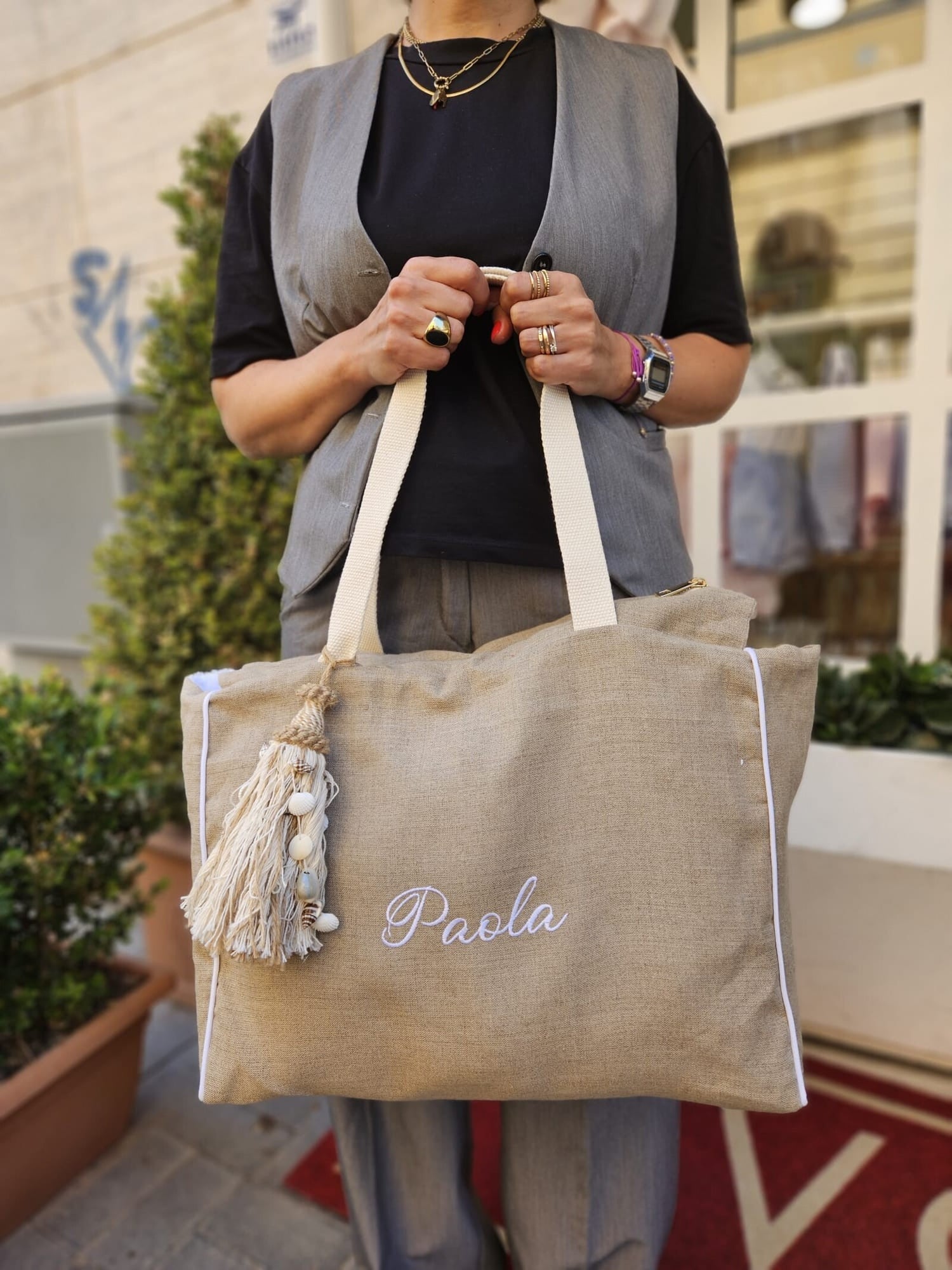 Odette in lino con zip