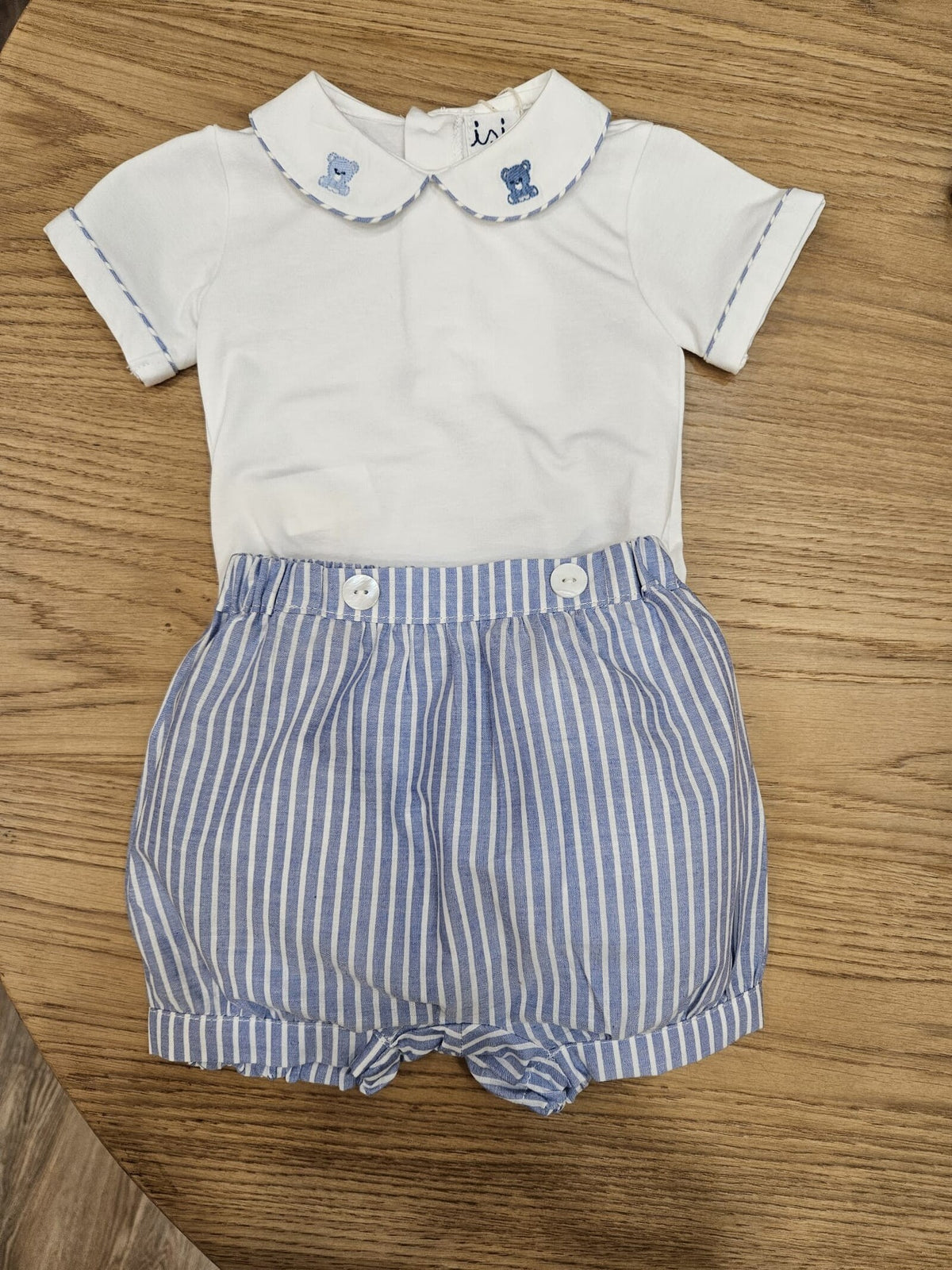 Pantaloncini in cotone a righe