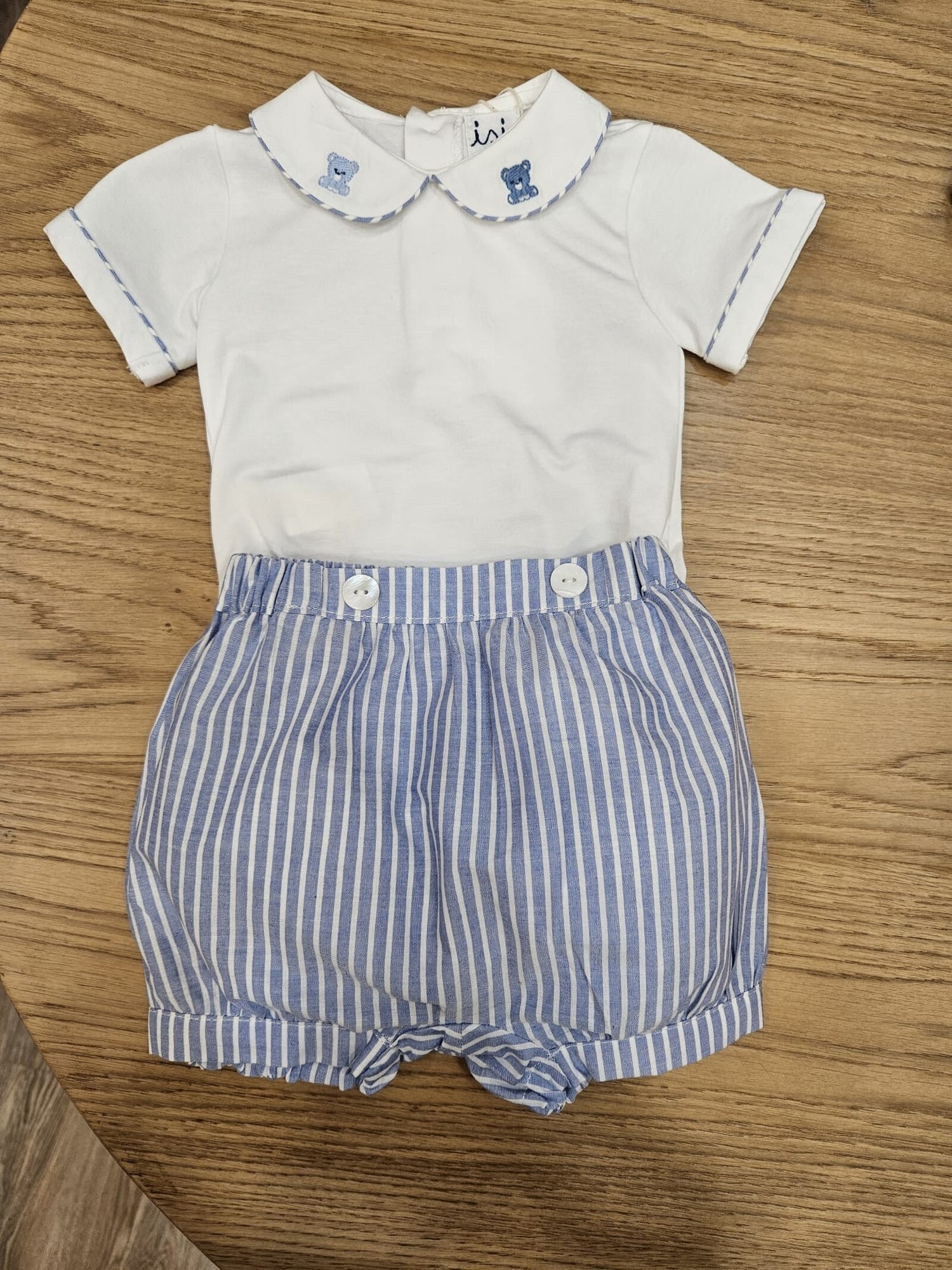 Pantaloncini in cotone a righe