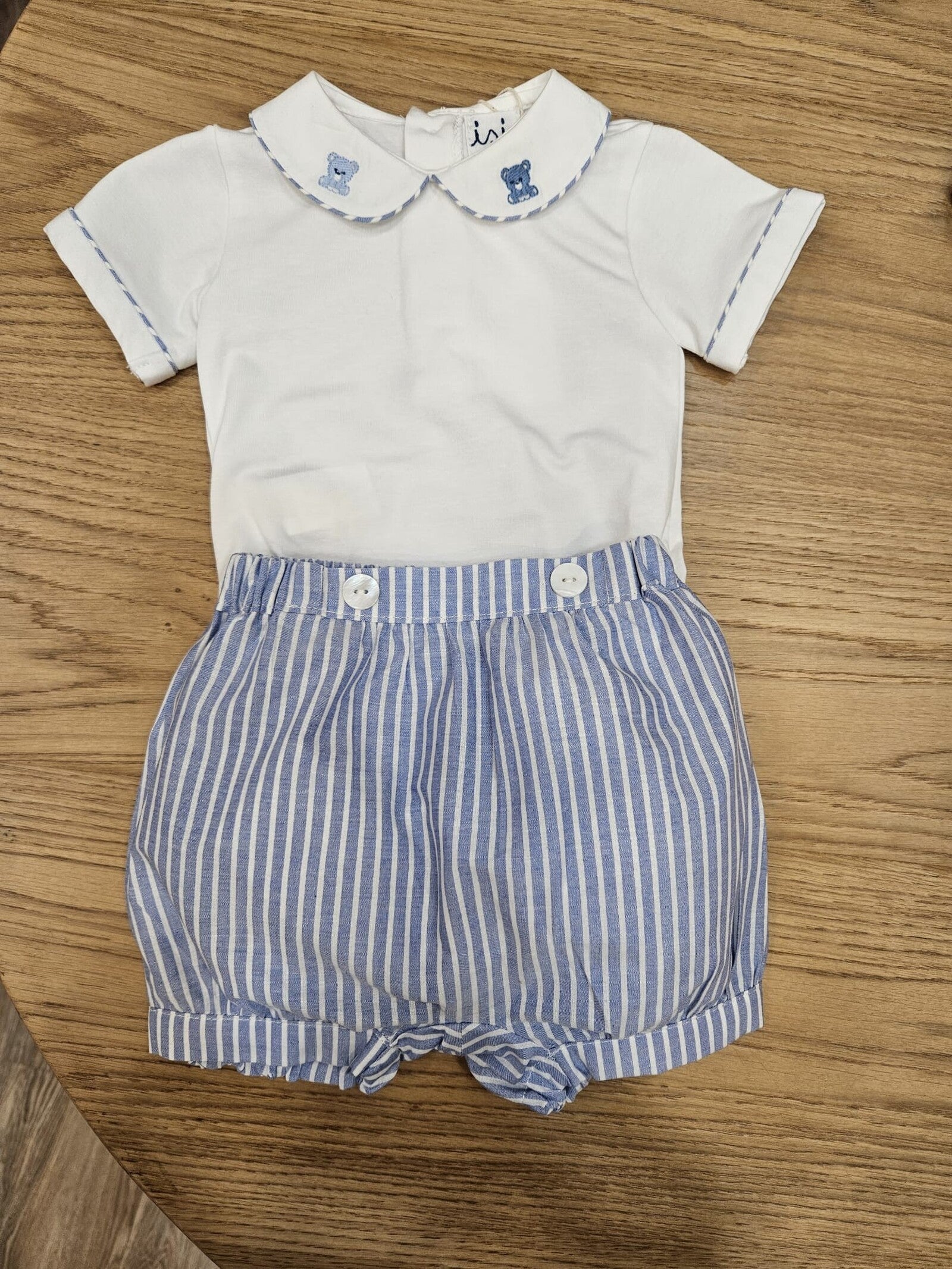 Pantaloncini in cotone a righe