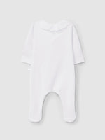 Tutina in jersey di cotone con colletto in sangallo