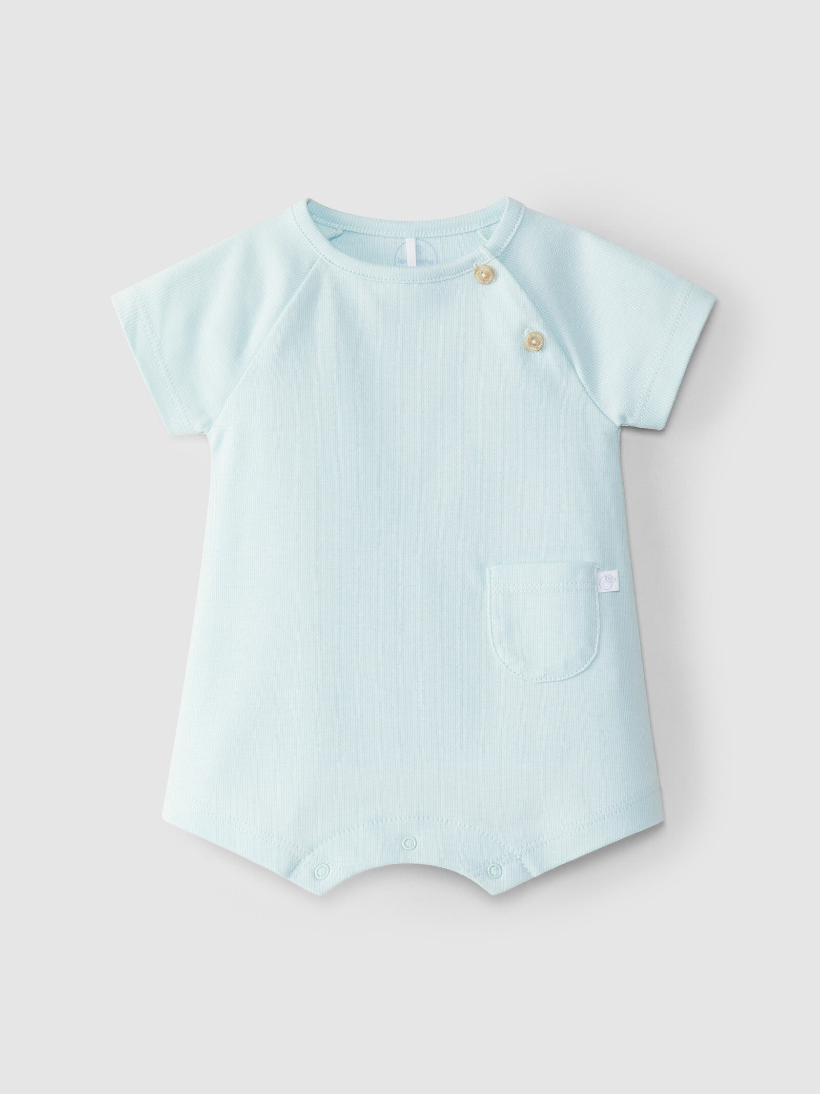Pagliaccetto neonato mezza manica in cotone verde menta
