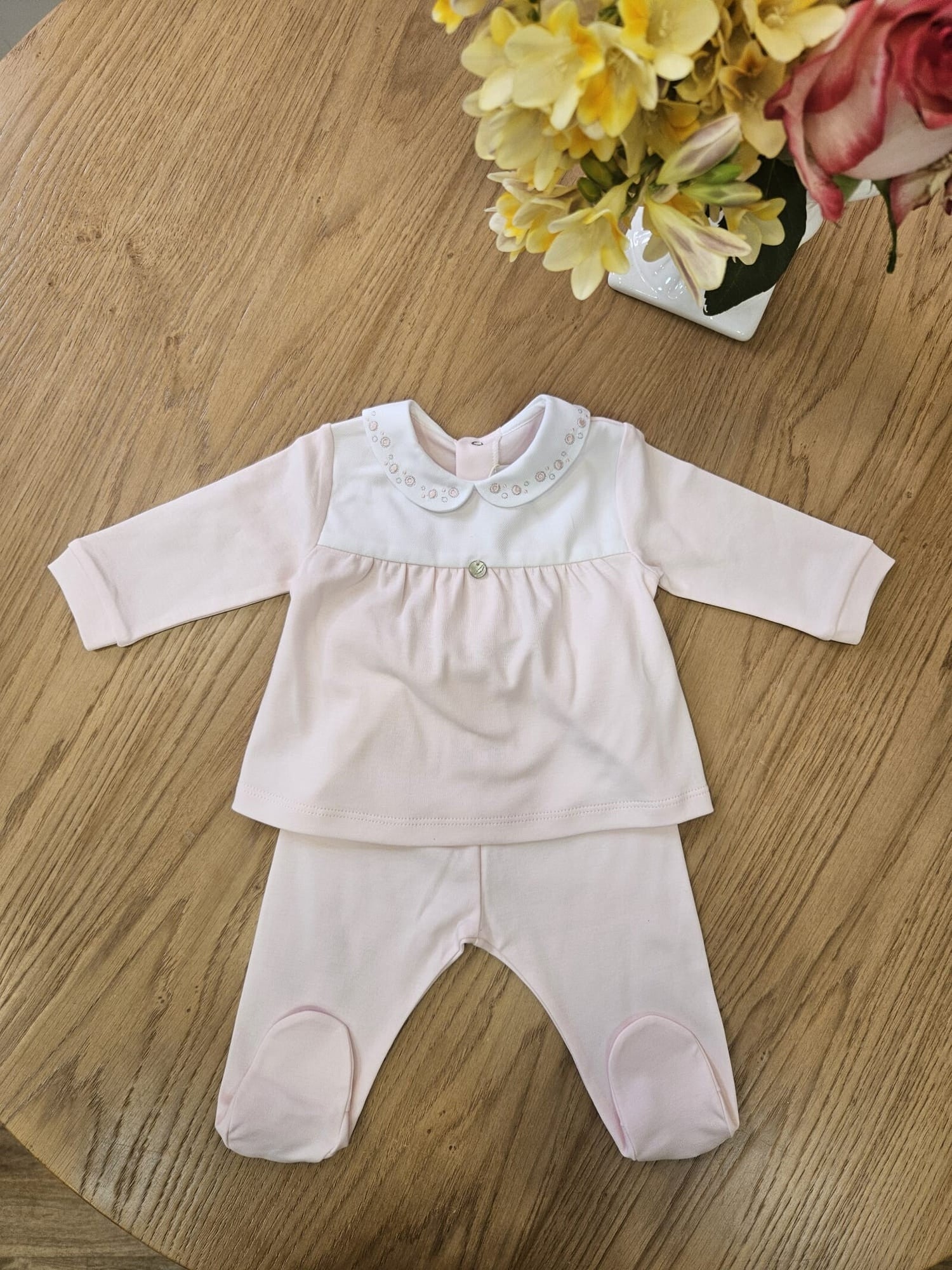 Completo due pezzi neonato in jersey di cotone