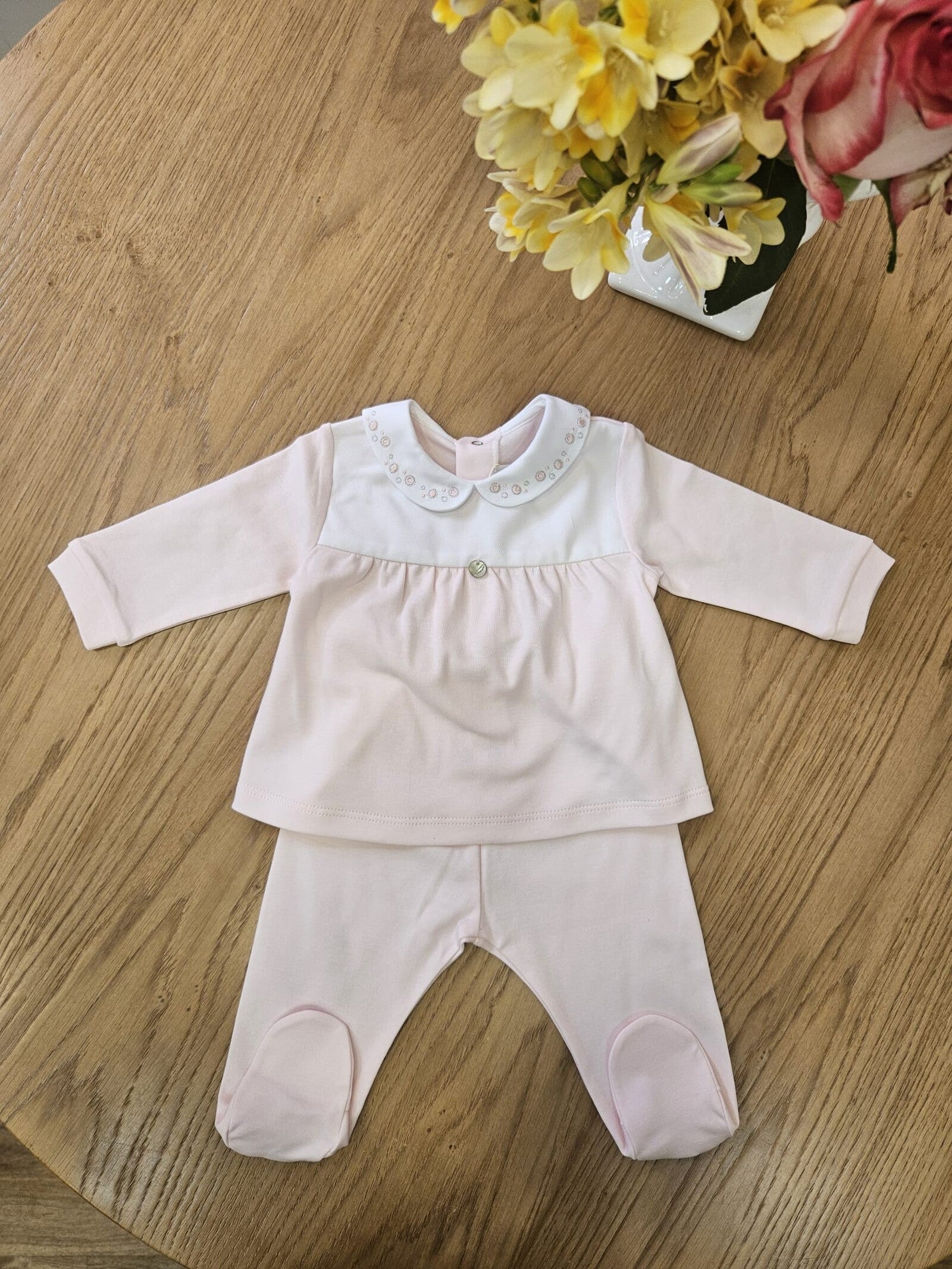 Completo due pezzi neonato in jersey di cotone