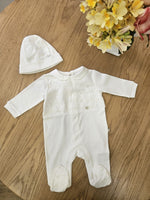 Tutina neonato con cappellino in jersey di cotone