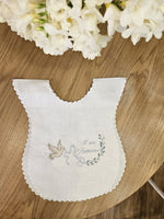 Camicino battesimale in lino bianco con smerlo