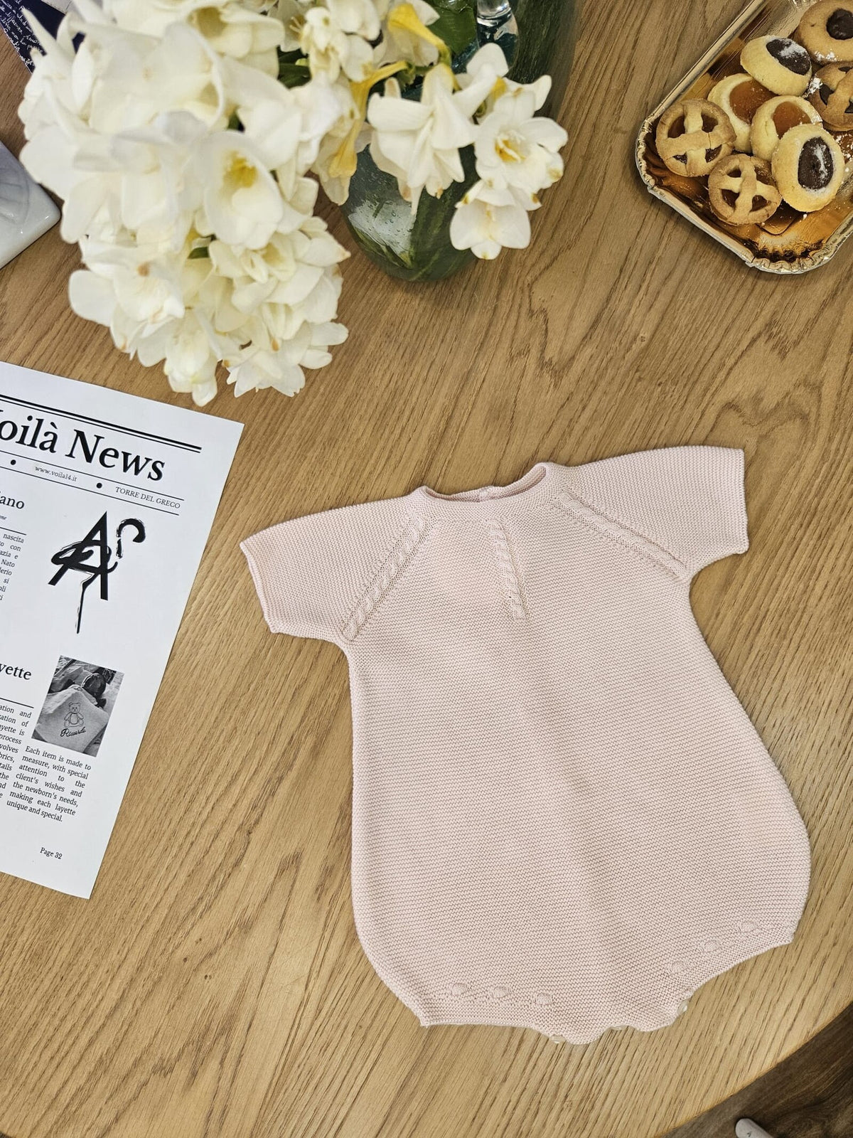 Pagliaccetto neonato in filo di cotone