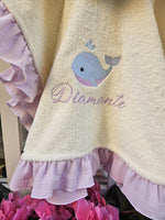 Accappatoio Poncho spugna con rouche in mussola