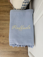 Telo Mare in mussola di cotone con frangia