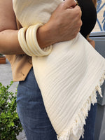 Telo Mare in mussola di cotone con frangia