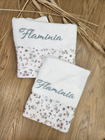 Coordinato bagnetto e cambio in spugna di cotone e mussola