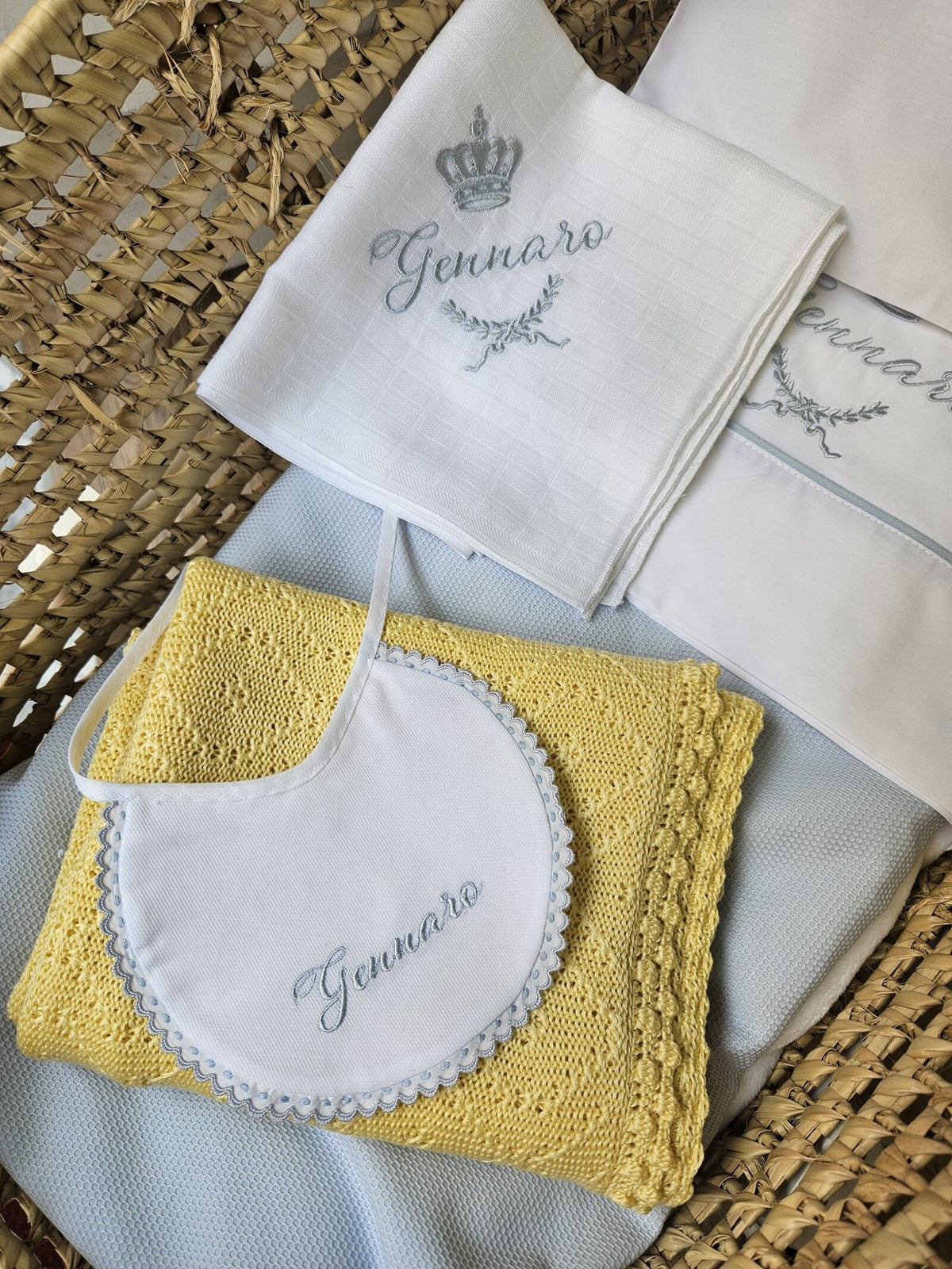 Copertina neonato in filo di cotone giallo