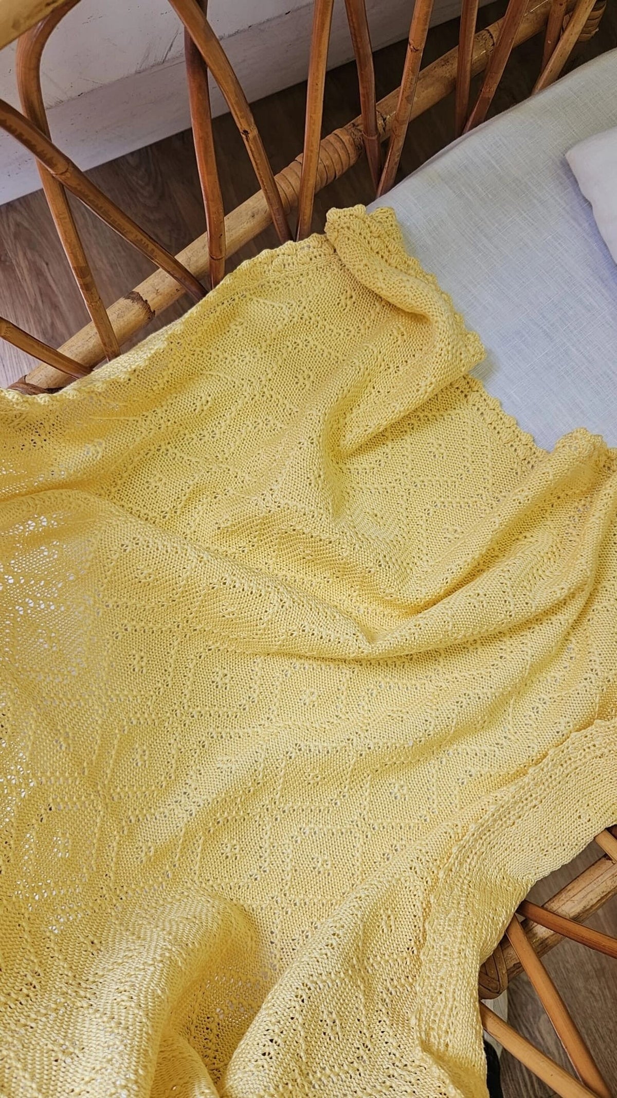 Copertina neonato in filo di cotone giallo