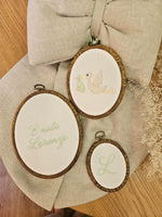 Un dolcissimo benvenuto alla vita: tris di telai con ricami