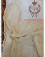 Copertina neonato in lana con trecce