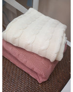 Copertina neonato in lana con trecce