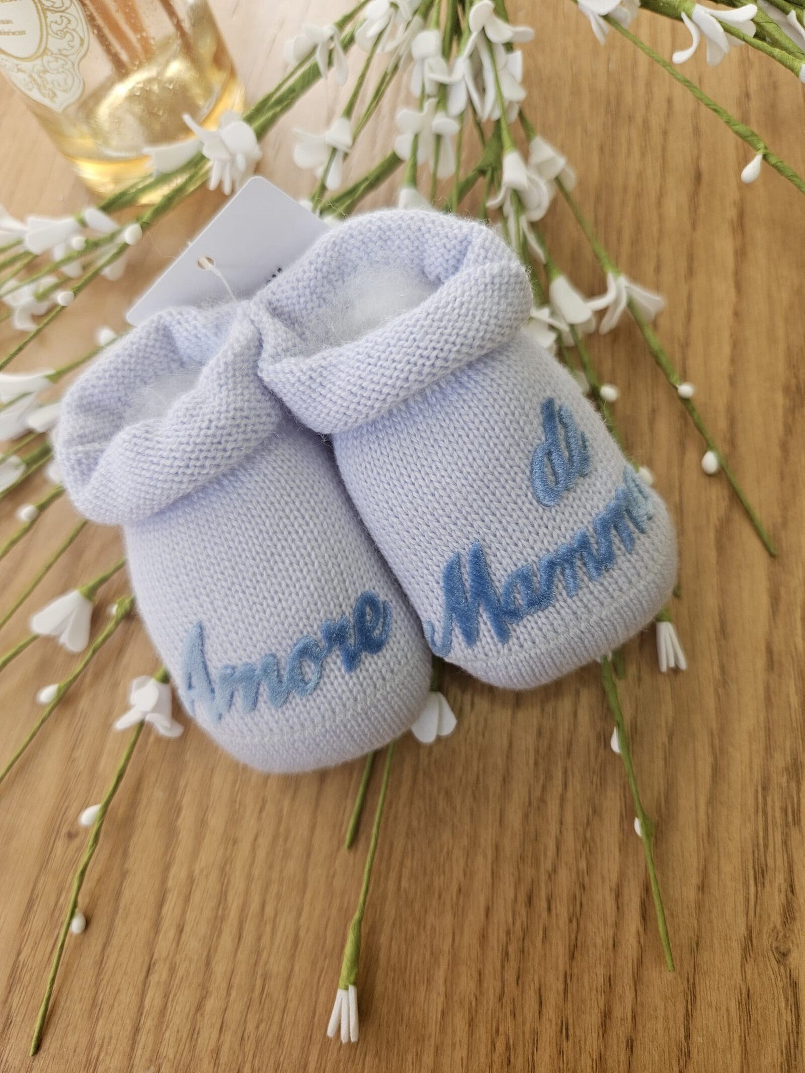 Scarpine neonato in lana AMORE DI MAMMA