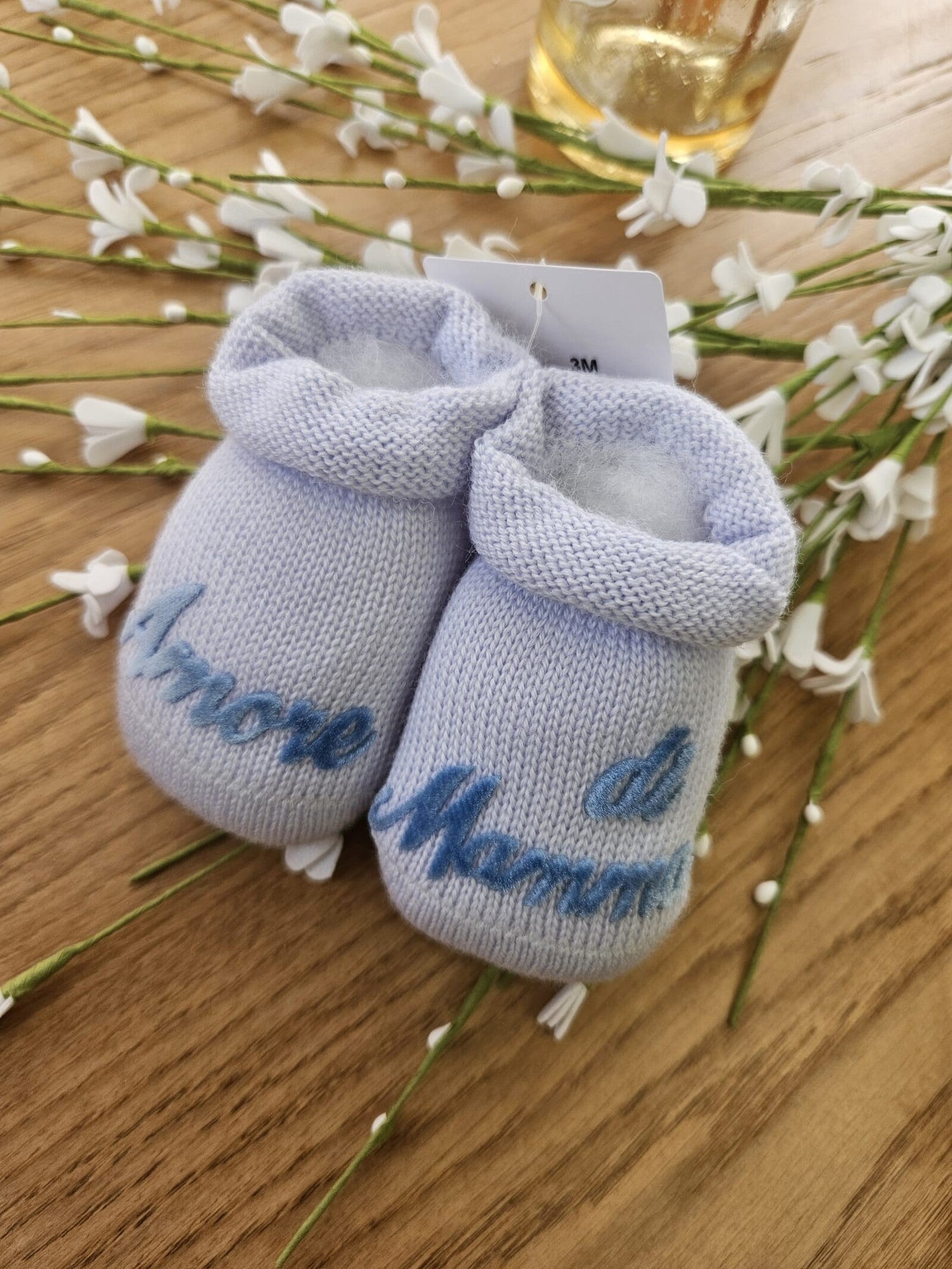 Scarpine neonato in lana AMORE DI MAMMA
