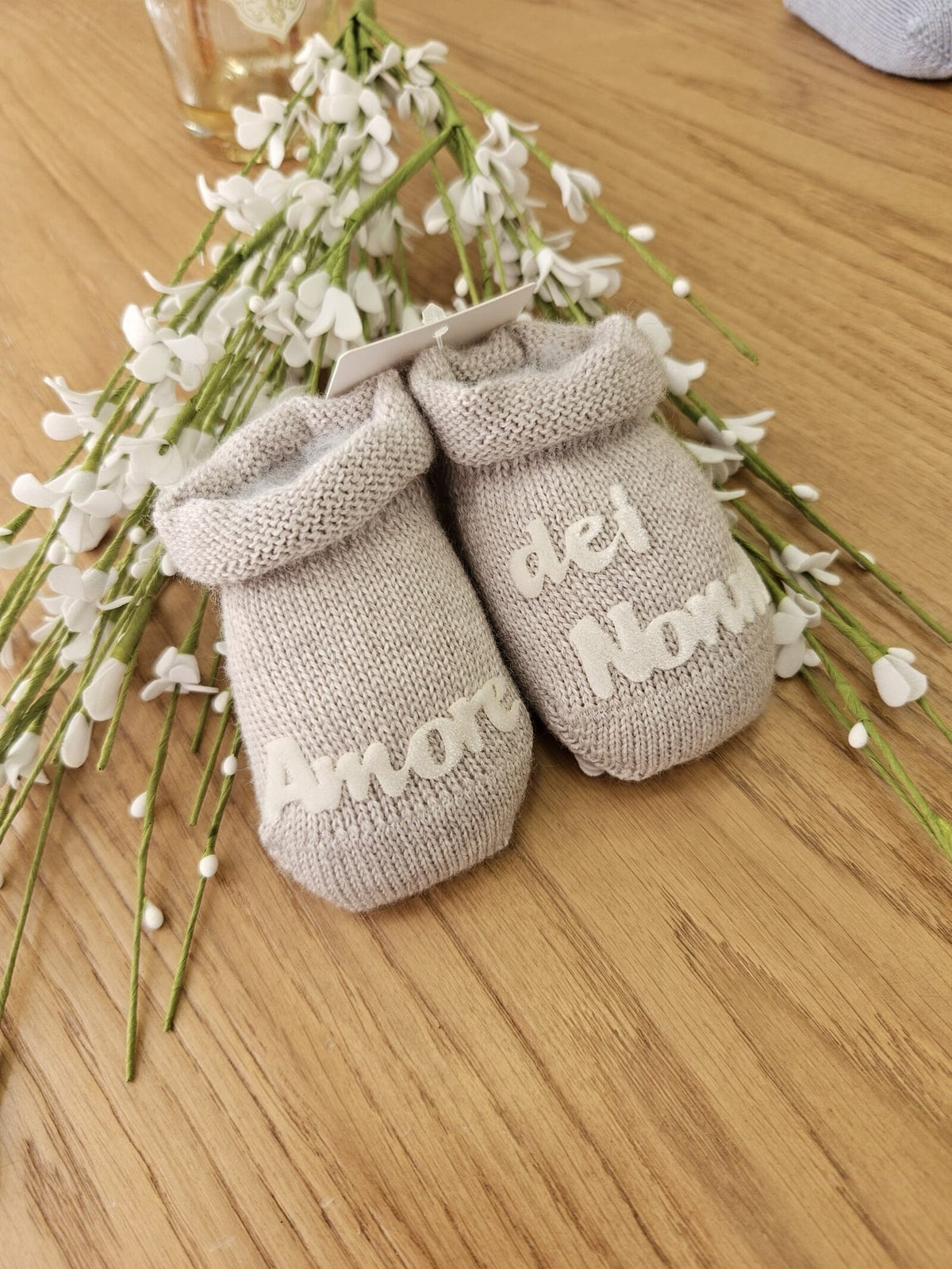 Scarpine neonato in lana AMORE DEI NONNI