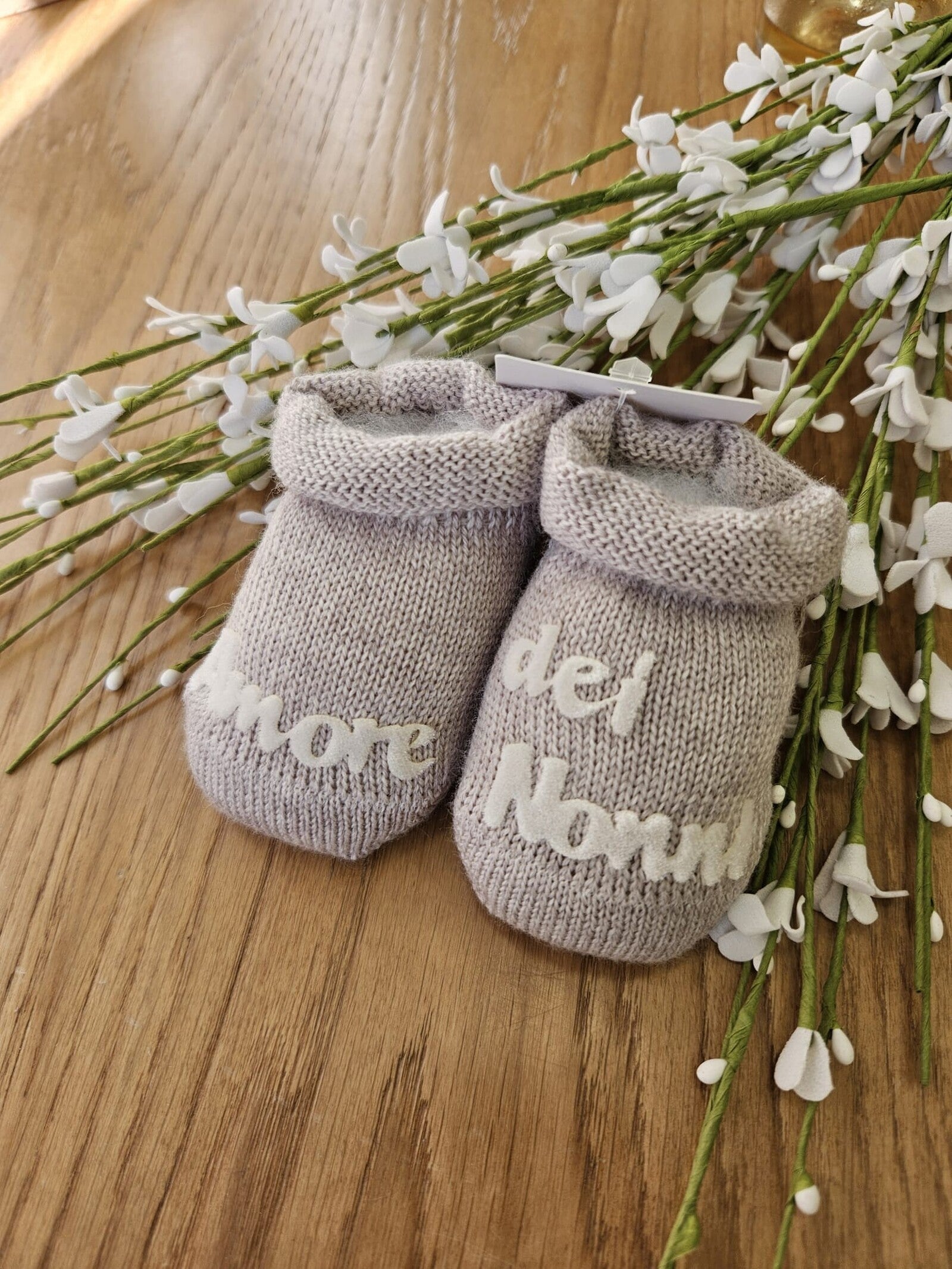 Scarpine neonato in lana AMORE DEI NONNI