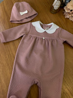 Completo Tutina e cappellino con effetto trapuntato