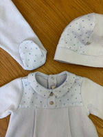 Completo due pezzi in cotone a coste con cappellino