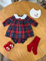 Vestitino in tartan con copripannolino