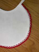 Set bavaglino in piquet di cotone nido d'ape e porta ciuccio